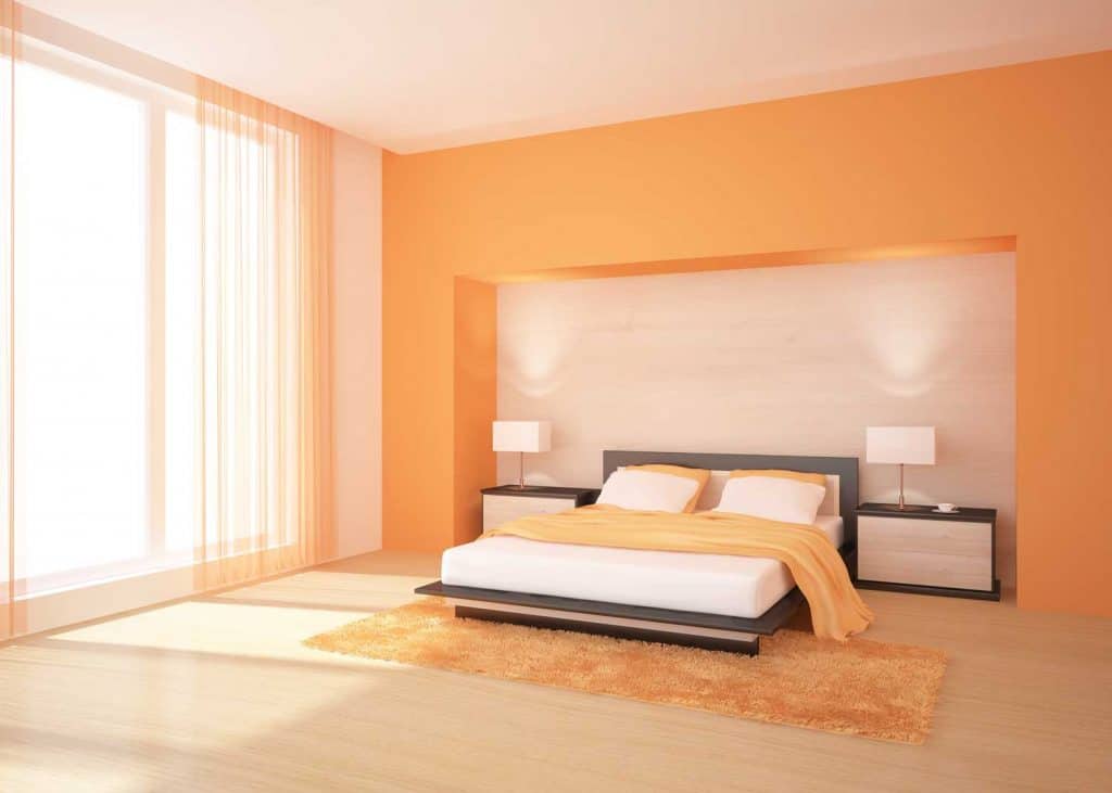 Màu sơn phòng ngủ cho người mệnh Hỏa - Màu cam ấm áp