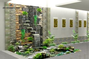 Thác nước phong thủy trong nhà